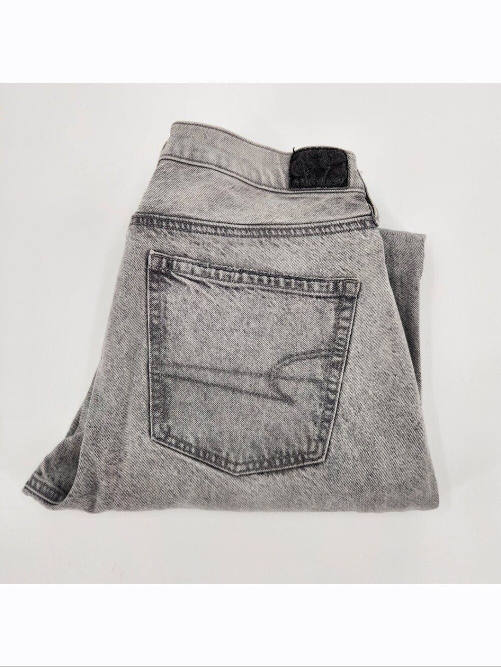 American Eagle 90s Straight Jean Womens Size 8 Faded Black Wash Destroyed